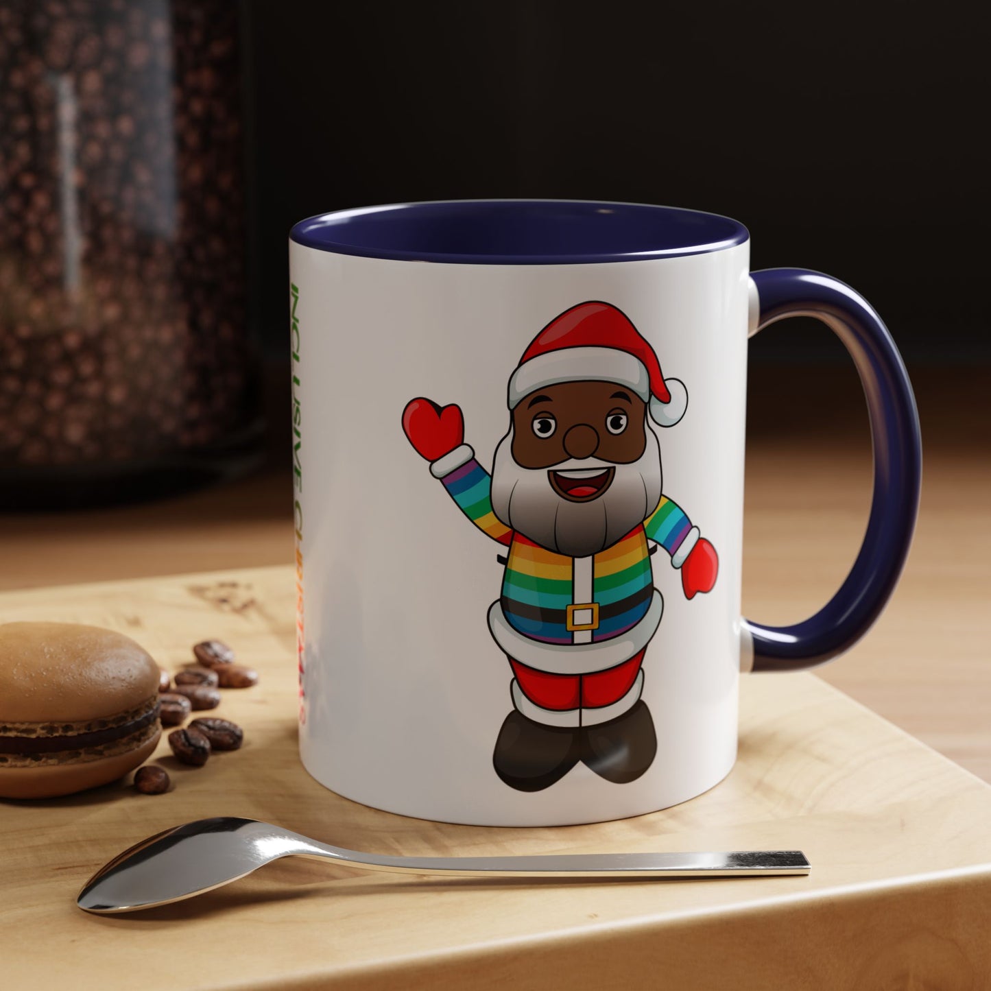 Black Pride Santa Accent Mug with Logo