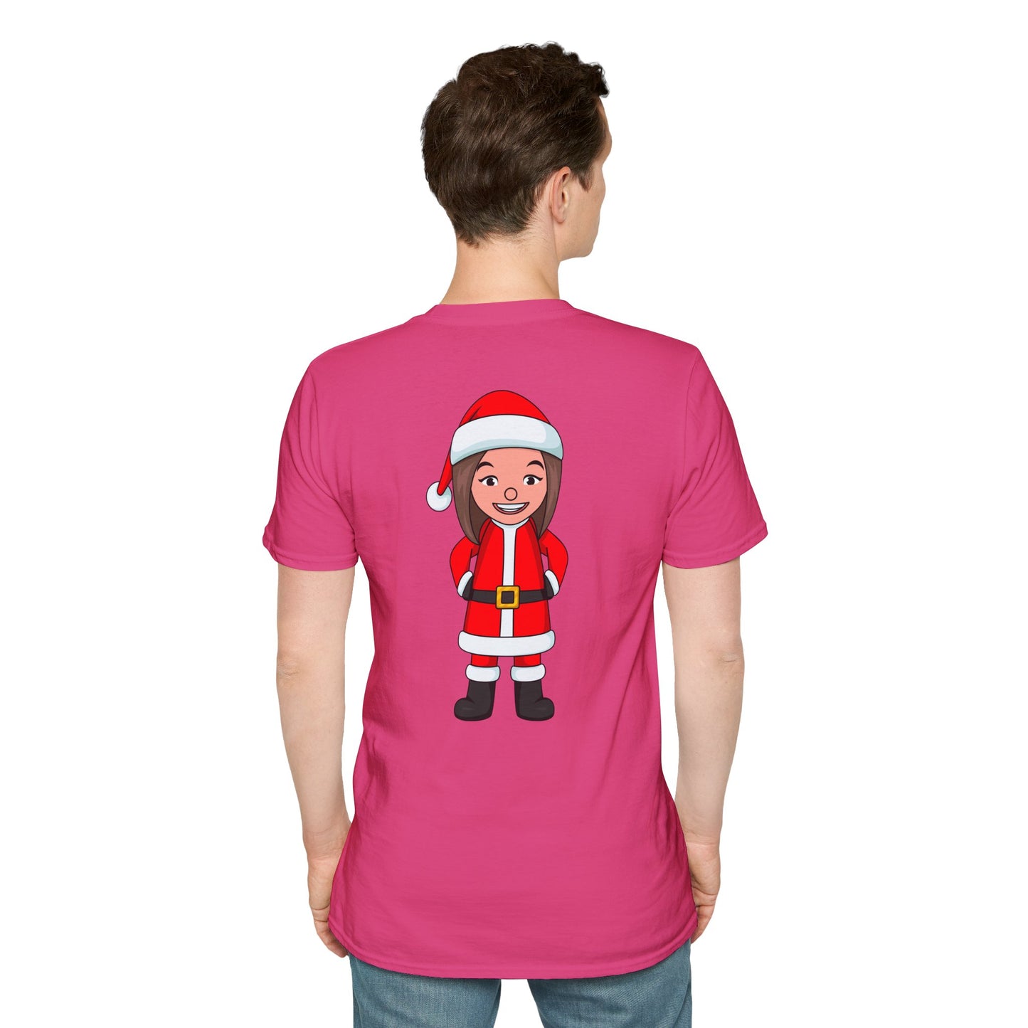 Female Santa ("Sandra Claus") Unisex Softstyle T-Shirt