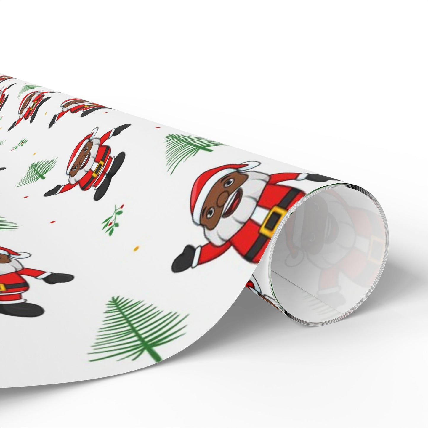 Black Santa Holiday Gift Wrap