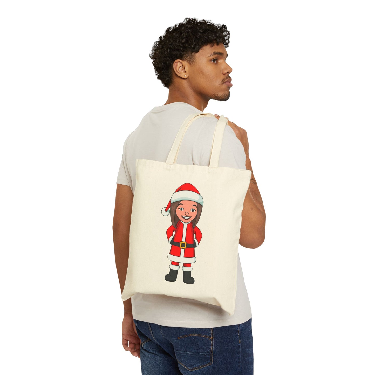 Female Santa ("Sandra Claus") Natural Tote Bag