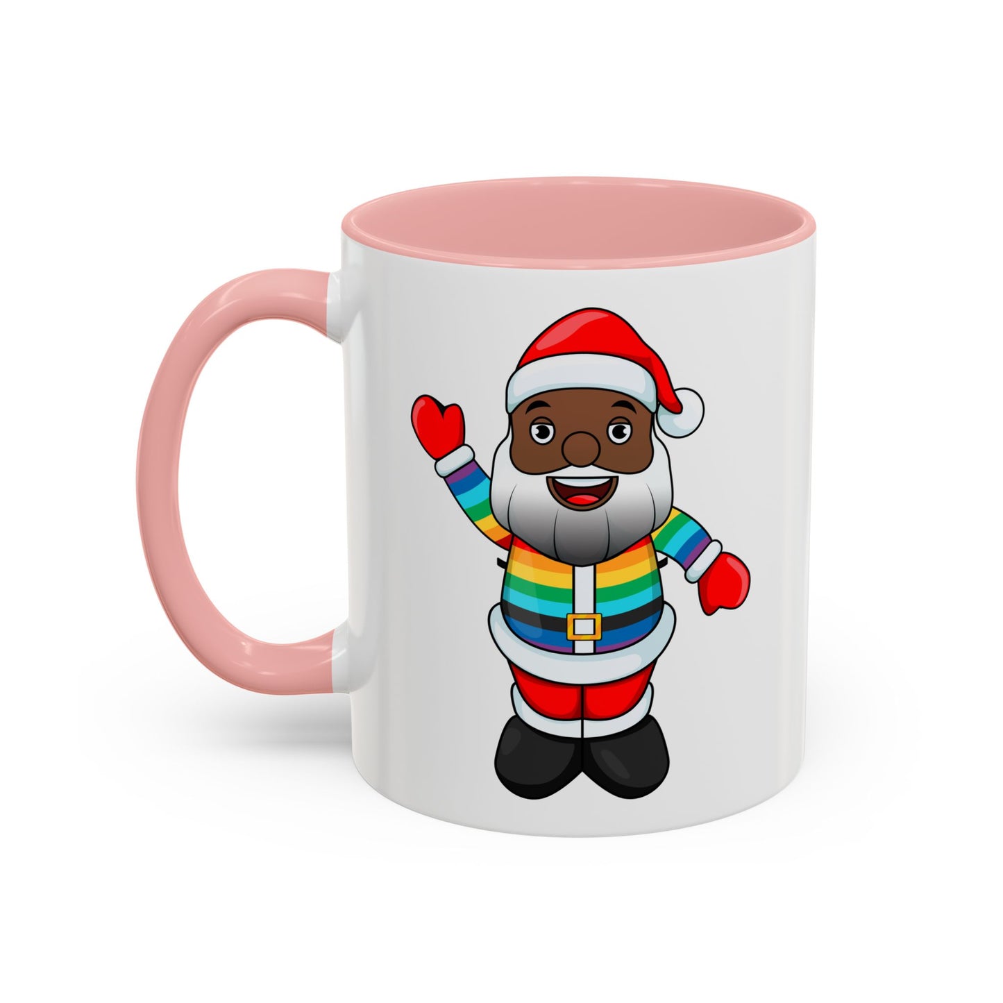 Black Pride Santa Accent Mug with Logo