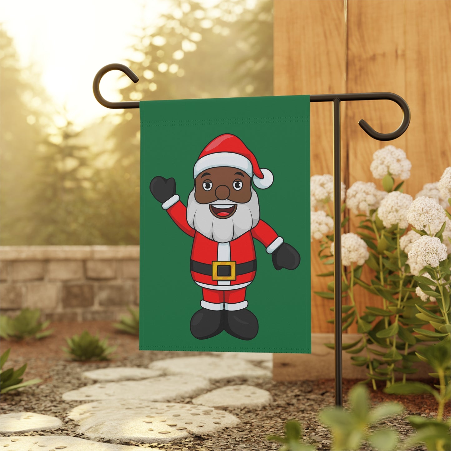 Black Santa Garden Banner