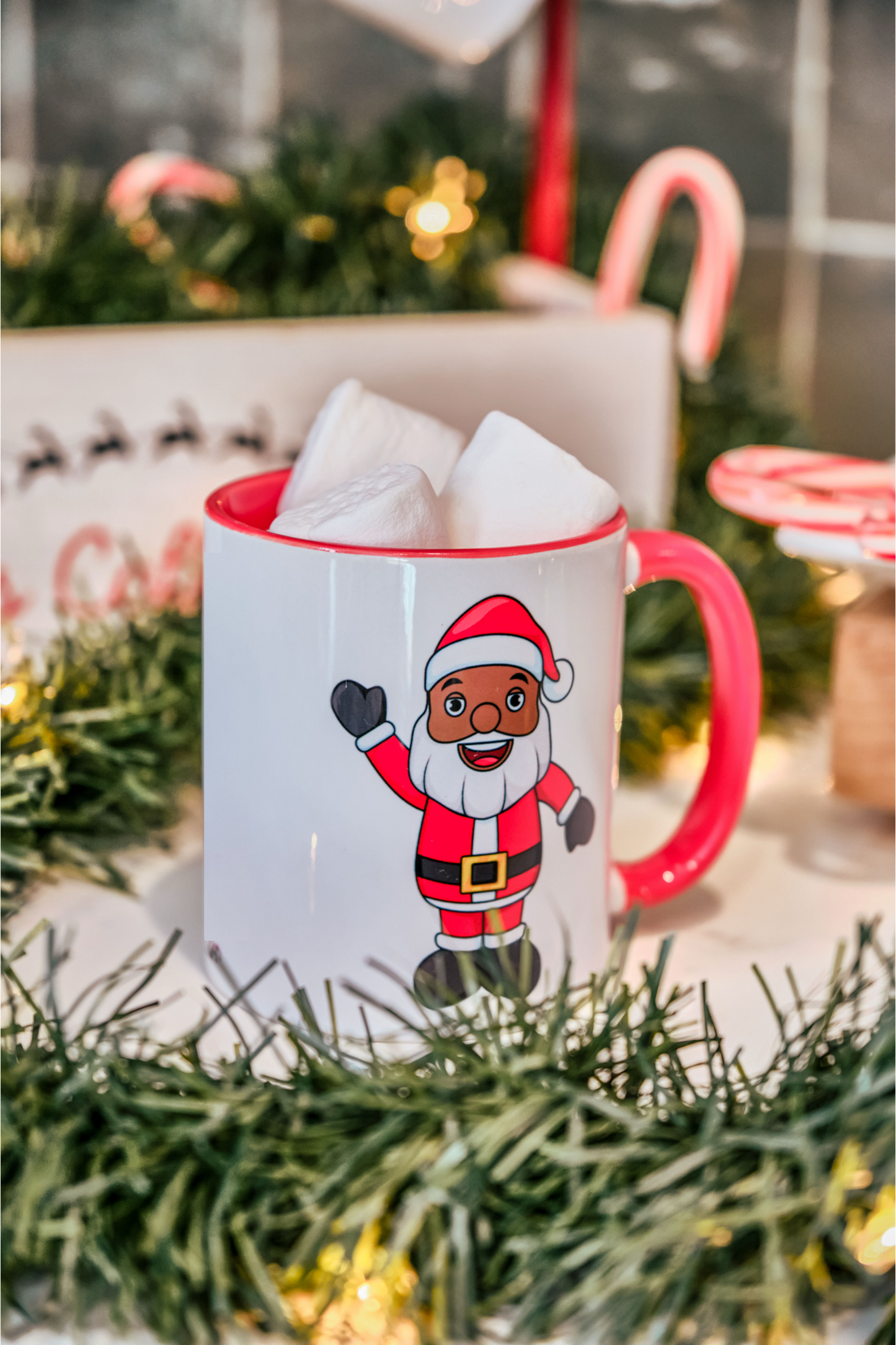 Black Santa Accent Mug