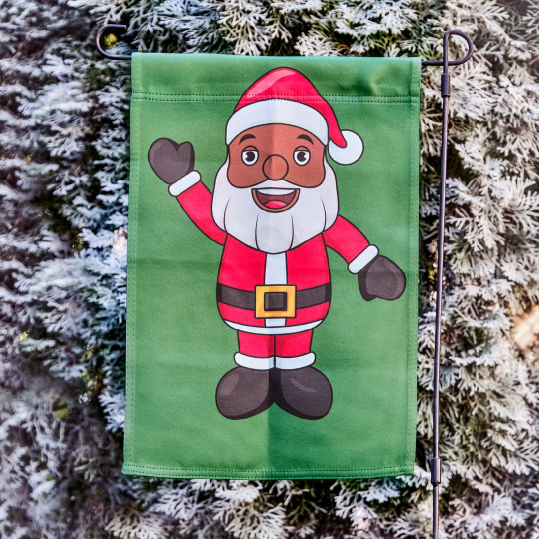 Black Santa Garden Banner
