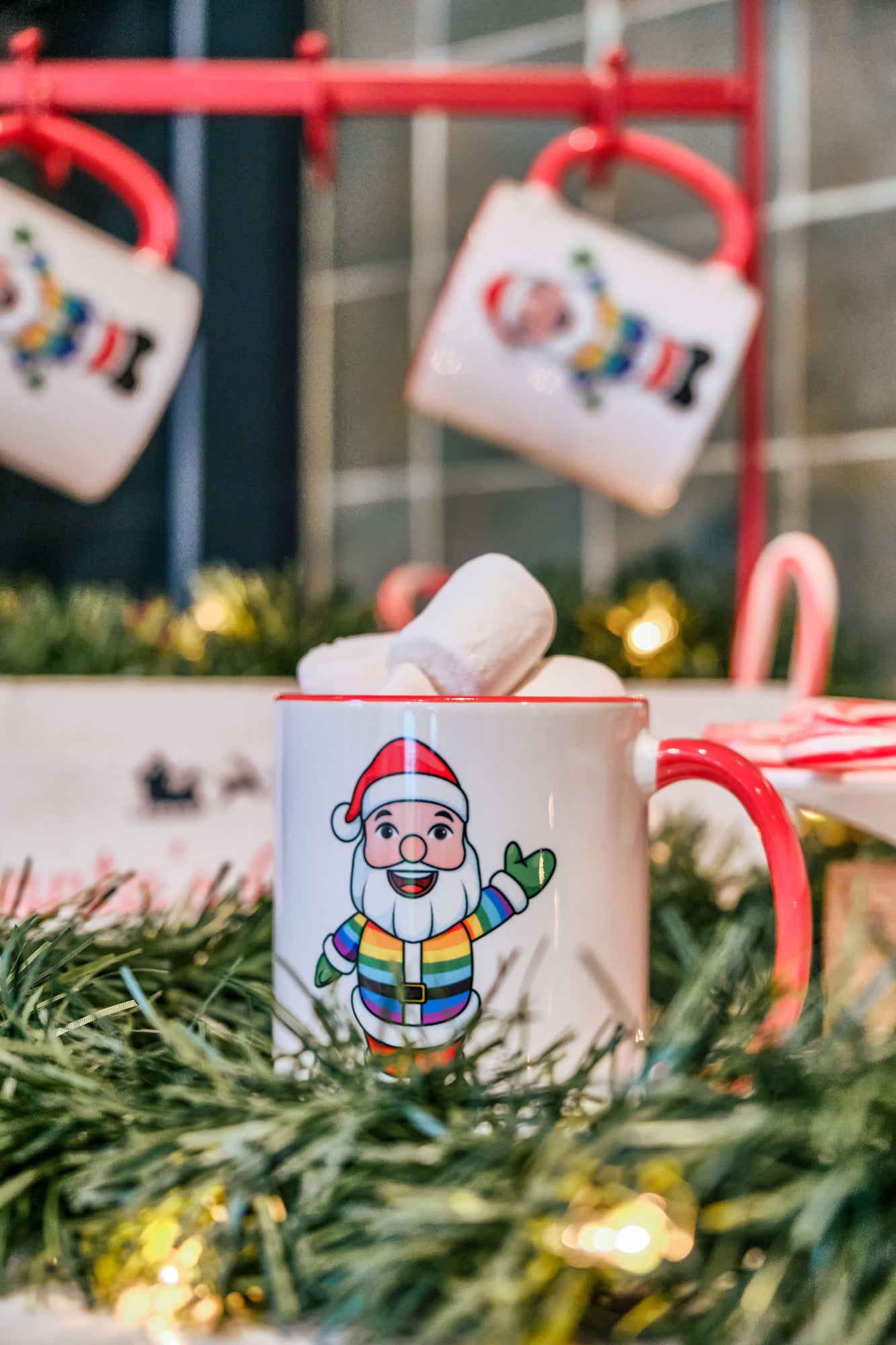 Pride Santa Accent Mug with Logo
